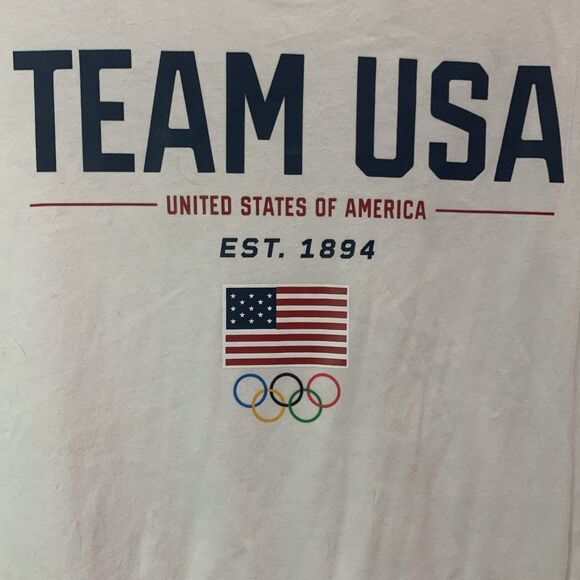 New Team USA T-Shirt Youth XL 18/20 White Crew Neck Short Sleeve Casual - Picture 2 of 6